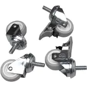 Equip Lenkrollen für Eco und Pro Mount Schränke, 4 Stück, Silber