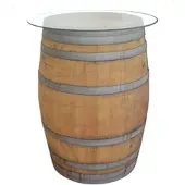 Temesso 225L Weinfass als Stehtisch - mit Glasplatte