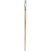 Creativ Company Holzpinsel Set - flache Borsten, langer Stiel, 12 Stück