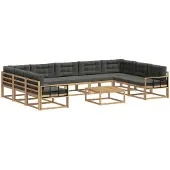vidaXL Outdoor-Sofagarnitur 10 stk. Weiß und Anthrazit