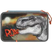 Dino World 3-Fach Dinosaurier Federmappe - Roar Federmäppchen für Jungs