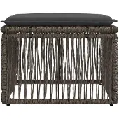 vidaXL Fußhocker Grau Poly-Rattan