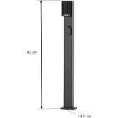 LINDBY Enerio Wegeleuchte, Höhe 80 cm, GU10, schwarz, Steckdose, Aluminium - , Enerio, dimmbar, Schwarz, Aluminium, Modern