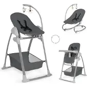 Hauck Sit N Relax 3in1, Multifunktions-Hochstuhl, Gepolsterter Sitz, Grau, Einfarbig, 5-Punkt, 15 kg
