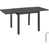 TecTake Aluminium-Gartentisch Campos für 4–6 Personen, ausziehbar 80–160 x 80 x 75 cm