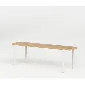 TIPTOE - LOU Bank, creme weiß, Eiche, 140 x 30 cm