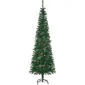 Northio Schlanker künstlicher Weihnachtsbaum, Grün, 195 cm, für den Innenbereich