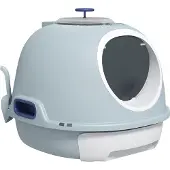 PawHut Katzentoilette Katzenklo Bodenschale Schaufel Tragbar PP See-Blau