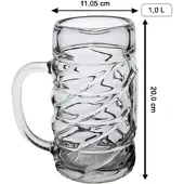 Luxentu Maßkrug Diamond 1,0 l mit Eichung - Spielerstammtisch