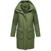 MARIKOO Damen Winterjacke mit Magnetverschluss & Kapuze – Nanami