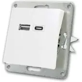 McPower FLAIR USB Ladedose Weiß USB A&C ohne Rahmen