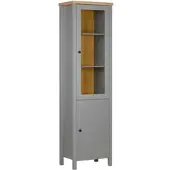 Homestyle4u Vitrine Highboard Kommode Wohnzimmerschrank Holz Grau