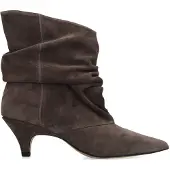 Manfield Dunkelgraue Slouchy Boots aus Veloursleder | Größe 40