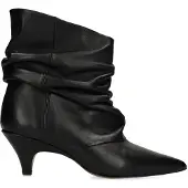 Manfield Schwarze Slouchy Boots aus Leder | Größe 39