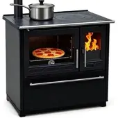 Plamen EEK A+ Küchenofen Holzherd 850 schwarz, linke Version - 8 kW Dauerbrandherd