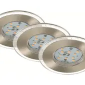Briloner LED Einbauleuchten in Matt-nickel 3er-Set | IP44 4,5W 470LM 3000K Ø8CM
