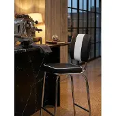 KADIMA DESIGN Barstuhl American Diner 50er Jahre Retro Schwarz Weiß