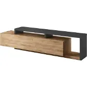 Petits-meubles TV-Möbel Ilyes mit 1 Schublade, Holzoptik und Grau, 219cm