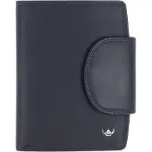 Golden Head Leder Geldbörse Polo RFID Protect Kombischeintasche mit Riegel 1439 Marineblau dunkelblau