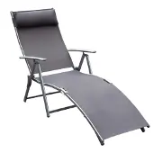 Xdovet Sonnenliege klappbar Strandliege mit Kissen Liegestuhl, verstellbare Rückenlehne Gartenliege Relaxliege