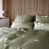 Elegante Mako-Satin Bettwäsche Mountain Top zirbe 160x210 cm + 65x100 cm - grün