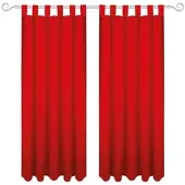 Bestgoodies Dekoschal Ellen Schlaufen Blickdicht 2er Pack 140 cm x 225 cm Rot