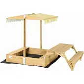 Needs&wants® Sandkasten Sunplaya5 mit Dach und Picknickgarnitur