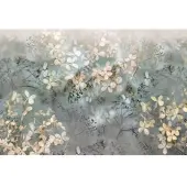 Erismann Florale Tapete Transparent Vlies Fototapete mit Blumen im Herbst Moderne Blumentapete in Grau Blau Beige für Esszimmer und Schlafzimmer