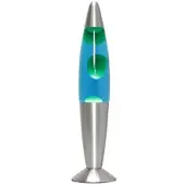Licht-Erlebnisse Lavalampe EEK G Ø 8.6 x (H)36 cm in Silber Grün Blau | Gr.: onesize