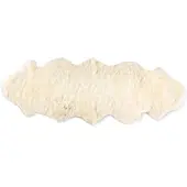 Fellhof Lammfell doppelt naturweiss ca. 190x60x5 cm - beige