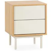VS VENTA-STOCK NACHTTISCH Cuzco 2 schubladen Eichenfarbe/grau