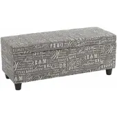 BERLINLODGE Aufbewahrungs-Truhe Lars | HxBxT 45x114x45cm | FSC-zertifiziert | Stoff/Textil | Schriftzug | Sitzbank Bank