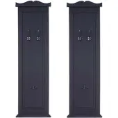 BERLINLODGE Garderobe 2er-Set 109x28x5,5cm Wandhaken Holz Dunkelgrau Lackiert