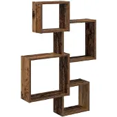 vidaXL Wandwürfelregale Wandhalterung Altholz 64 x 13,5 x 91,5 cm