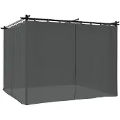 Syfax Pavillon mit Vorhängen Anthrazit 3x3 m Stahl