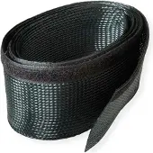 Roline PVC Gewebeschlauch für Kabelbündelung, mit Klettband, schwarz, 2,5 m