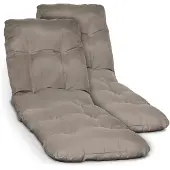 Beautissu 2X Auflage Sonnenliege Deckchair Flair RL, 190x60x8 cm, Taupe