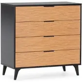 VS VENTA-STOCK KOMMODE Denis 80/80/40 Schwarz/Holzfarbe