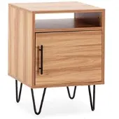VS VENTA-STOCK NACHTTISCH Alma 1 Tür Holzfarbe, Metallfüße