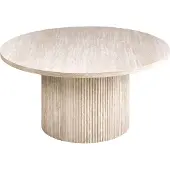 Beliani Couchtisch Beige MDF Platte Travertinoptik ø 80 cm Modernes Design Wohnzimmer