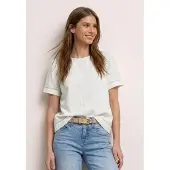 Street One Kurzarmbluse Sommershirt mit Tape-Details