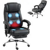 HOMCOM Bürostuhl Ergonomisch mit Massagefunktion Schreibtischstuhl mit Fußstütze
