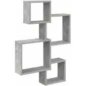vidaXL Wandwürfelregale Wandhalterung Betongrau 64 x 13,5 x 91,5 cm