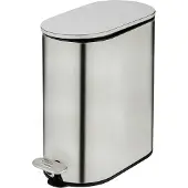Wenko Kosmetikeimer Mod Collungo Treteimer 5l Edelstahl satiniert mit Easy-Close Absenkautomatik Anti-Fingerabdruck Beschichtung 14x28,5x29,5 cm