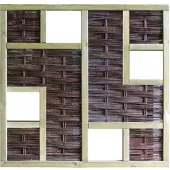 Alpholz Nabil-3D Weidengeflechtzaun Element mit 4 Fenster aus Holz