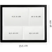 Bomoe Galeria Bilderrahmen 4 Bilder 15x21cm + 10x15cm Schwarz 6tlg