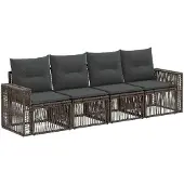 vidaXL Gartensofa-set 4 pcs Grau und Dunkelgrau Poly-Rattan