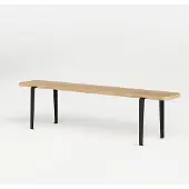 TIPTOE - LOU Bank, graphitschwarz, Eiche, 170 x 30 cm