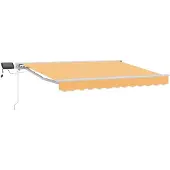 vidaXL Manueller Markisenrahmen mit LEDs Sand 5 x 3 m