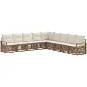vidaXL Gartensofa-set 9 pcs Beige Poly-Rattan